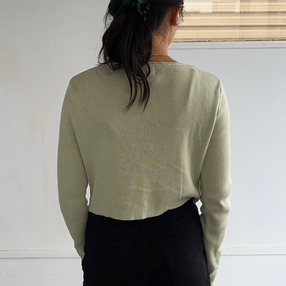 PRINCESS POLLY Green Michael Top Crop Cardigan - Picture 5 of 7